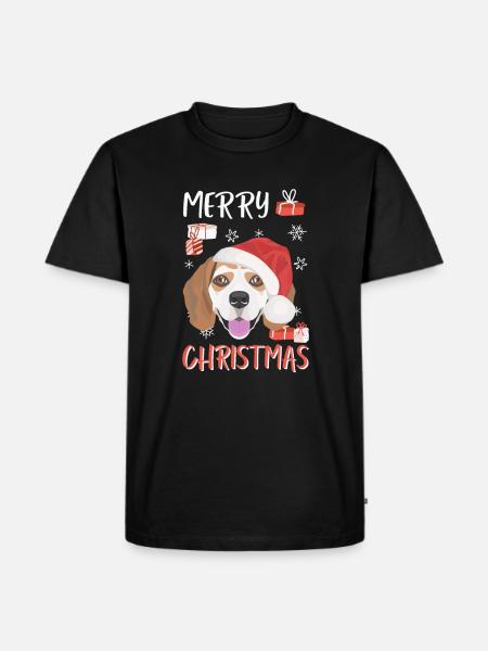 Beagle Merry Christmas - Men's Premium Organic T-Shirt - black