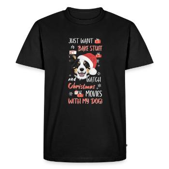 Border Collie Joyeux Noël - T-shirt Premium bio Homme - noir - Devant - Nico (187cm)