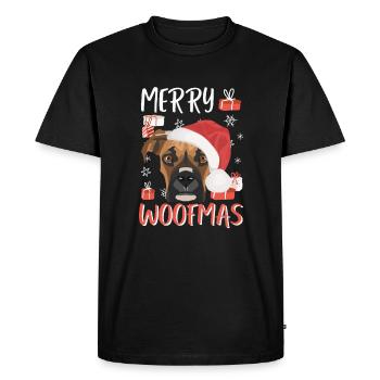 Boxer Joyeux Noël - T-shirt Premium bio Homme - noir - Devant - Nico (187cm)