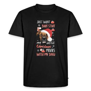 Boxer Joyeux Noël - T-shirt Premium bio Homme - noir - Devant - Nico (187cm)
