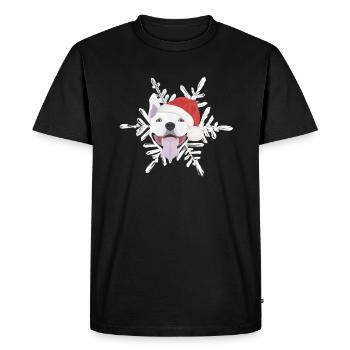 Bull Terrier Joyeux Noël - T-shirt Premium bio Homme - noir - Devant - Nico (187cm)