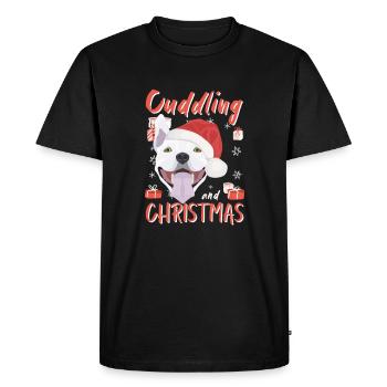 Bull Terrier Joyeux Noël - T-shirt Premium bio Homme - noir - Devant - Nico (187cm)