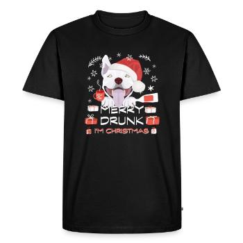 Marché de Noël Bull Terrier - T-shirt Premium bio Homme - noir - Devant - Nico (187cm)