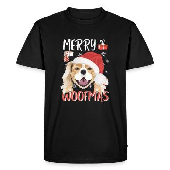 Épagneul King Charles Joyeux Noël - T-shirt Premium bio Homme - noir - Devant - Nico (187cm)