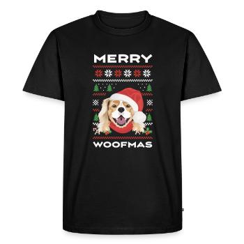 Épagneul King Charles Joyeux Noël - T-shirt Premium bio Homme - noir - Devant - Nico (187cm)