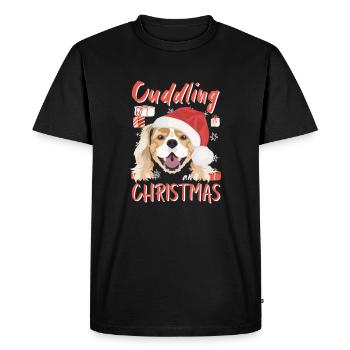 Épagneul King Charles Joyeux Noël - T-shirt Premium bio Homme - noir - Devant - Nico (187cm)