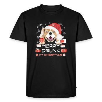 Marché de Noël King Charles Spaniel - T-shirt Premium bio Homme - noir - Devant - Nico (187cm)