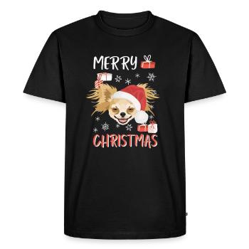 Chihuahua Merry Christmas - Men's Premium Organic T-Shirt - black - Front - Nico (187cm)