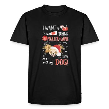 Chihuahua Mulled Wine Christmas - Men's Premium Organic T-Shirt - black - Front - Nico (187cm)
