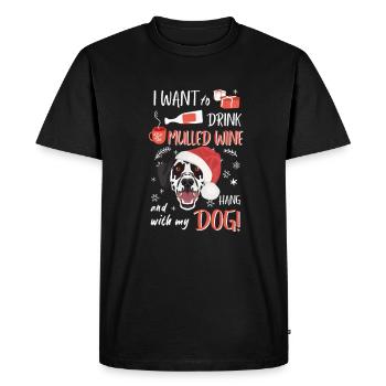 Vin chaud dalmate Noël - T-shirt Premium bio Homme - noir - Devant - Nico (187cm)