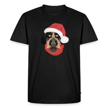 German Wirehair Merry Christmas - Men's Premium Organic T-Shirt - black - Front - Nico (187cm)