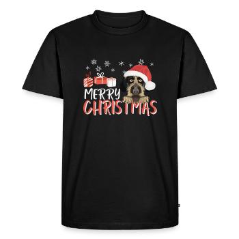 German Wirehair Merry Christmas - Men's Premium Organic T-Shirt - black - Front - Nico (187cm)