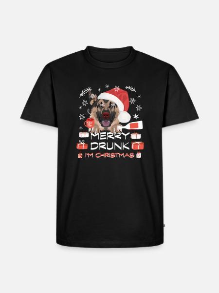 Deutscher Schäferhund Weihnachtsmarkt - Männer Premium Bio T-Shirt - Schwarz