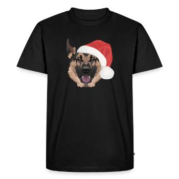 German Shepherd Merry Christmas - Men's Premium Organic T-Shirt - black - Front - Nico (187cm)