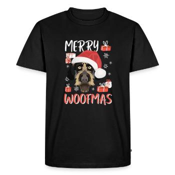 German Wirehair Merry Christmas - Men's Premium Organic T-Shirt - black - Front - Nico (187cm)
