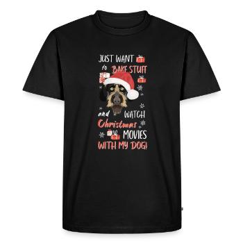 German Wirehair Merry Christmas - Men's Premium Organic T-Shirt - black - Front - Nico (187cm)