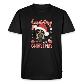 German Wirehair Merry Christmas - Men's Premium Organic T-Shirt - black - Front - Nico (187cm)