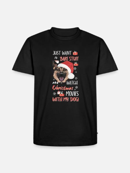 German Shepherd Merry Christmas - Men's Premium Organic T-Shirt - black