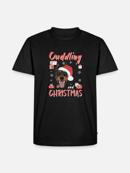 Doberman Merry Christmas - Men's Premium Organic T-Shirt - black