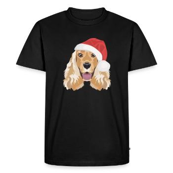 Deutsch Cocker Spaniel Merry Christmas - Men's Premium Organic T-Shirt - black - Front - Nico (187cm)