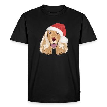 Deutsch Cocker Spaniel Merry Christmas - Men's Premium Organic T-Shirt - black - Front - Nico (187cm)