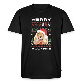 Deutsch Cocker Spaniel Merry Christmas - Men's Premium Organic T-Shirt - black - Front - Nico (187cm)