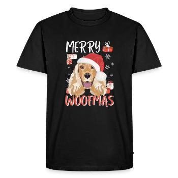 Deutsch Cocker Spaniel Merry Christmas - Men's Premium Organic T-Shirt - black - Front - Nico (187cm)
