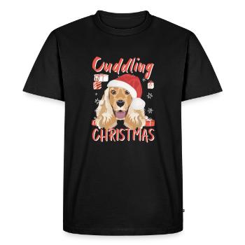 Deutsch Cocker Spaniel Merry Christmas - Men's Premium Organic T-Shirt - black - Front - Nico (187cm)