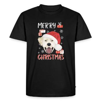 Joyeux Noël Labrador - T-shirt Premium bio Homme - noir - Devant - Nico (187cm)