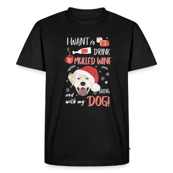 Labrador mulled wine Christmas - Men's Premium Organic T-Shirt - black - Front - Nico (187cm)