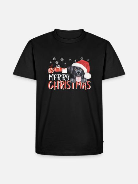 Labrador Merry Christmas - Men's Premium Organic T-Shirt - black