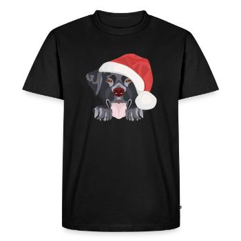 Joyeux Noël Labrador - T-shirt Premium bio Homme - noir - Devant - Nico (187cm)