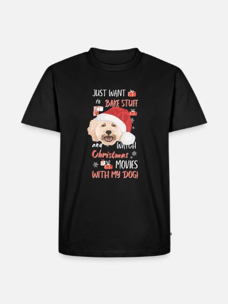 Caniche Joyeux Noël - T-shirt Premium bio Homme - noir