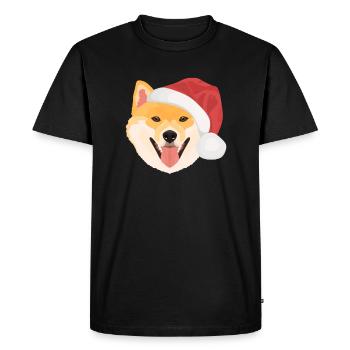 Shiba Inu Joyeux Noël - T-shirt Premium bio Homme - noir - Devant - Nico (187cm)
