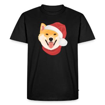 Shiba Inu Joyeux Noël - T-shirt Premium bio Homme - noir - Devant - Nico (187cm)