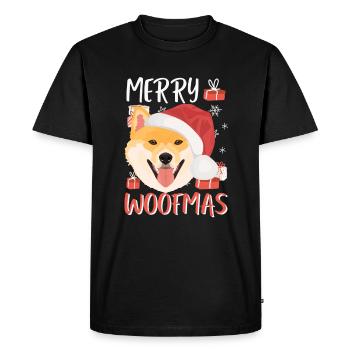 Shiba Inu Joyeux Noël - T-shirt Premium bio Homme - noir - Devant - Nico (187cm)