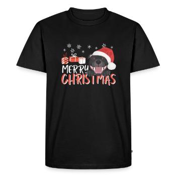 Staffordshire Bull Terrier Joyeux Noël - T-shirt Premium bio Homme - noir - Devant - Nico (187cm)