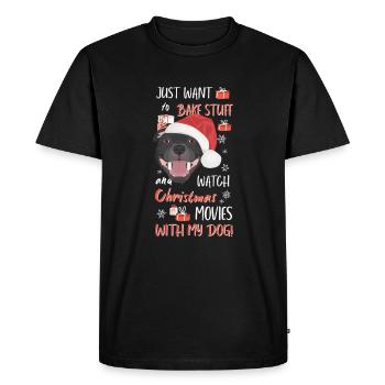 Staffordshire Bull Terrier Joyeux Noël - T-shirt Premium bio Homme - noir - Devant - Nico (187cm)