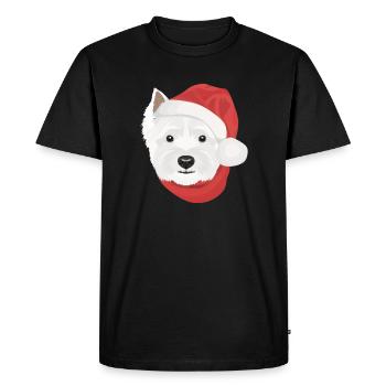 West Highland Terrier Joyeux Noël - T-shirt Premium bio Homme - noir - Devant - Nico (187cm)