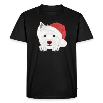West Highland Terrier Joyeux Noël - T-shirt Premium bio Homme - noir - Devant - Nico (187cm)
