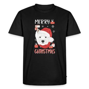 West Highland Terrier Joyeux Noël - T-shirt Premium bio Homme - noir - Devant - Nico (187cm)