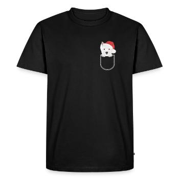 West Highland Terrier Joyeux Noël - T-shirt Premium bio Homme - noir - Devant - Nico (187cm)