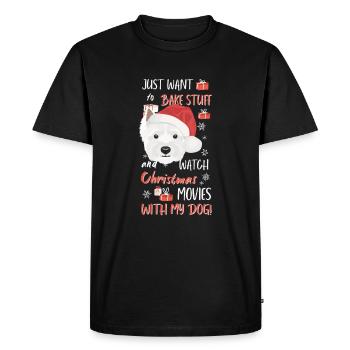 West Highland Terrier Joyeux Noël - T-shirt Premium bio Homme - noir - Devant - Nico (187cm)