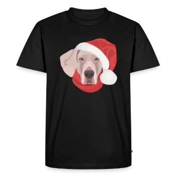 Joyeux Noël Weimaraner - T-shirt Premium bio Homme - noir - Devant - Nico (187cm)