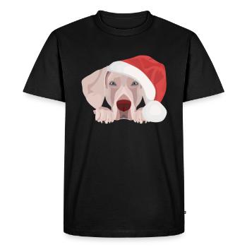 Joyeux Noël Weimaraner - T-shirt Premium bio Homme - noir - Devant - Nico (187cm)
