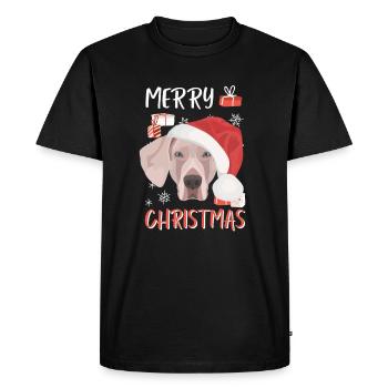 Joyeux Noël Weimaraner - T-shirt Premium bio Homme - noir - Devant - Nico (187cm)