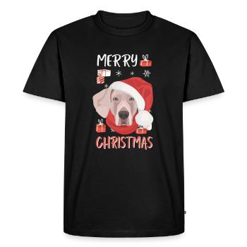 Joyeux Noël Weimaraner - T-shirt Premium bio Homme - noir - Devant - Nico (187cm)