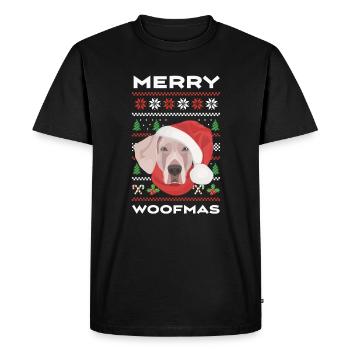 Joyeux Noël Weimaraner - T-shirt Premium bio Homme - noir - Devant - Nico (187cm)