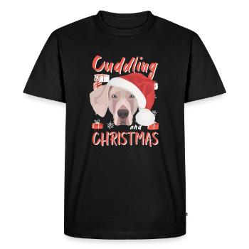 Joyeux Noël Weimaraner - T-shirt Premium bio Homme - noir - Devant - Nico (187cm)