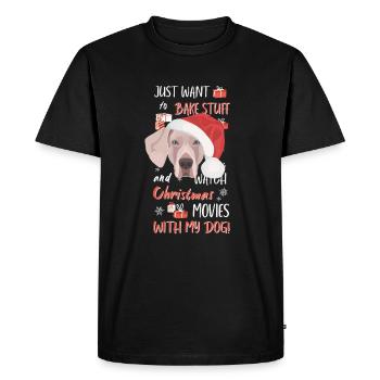 Joyeux Noël Weimaraner - T-shirt Premium bio Homme - noir - Devant - Nico (187cm)